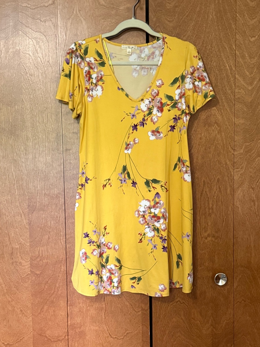 Nine Britton Yellow Floral Mini Dress Size M
